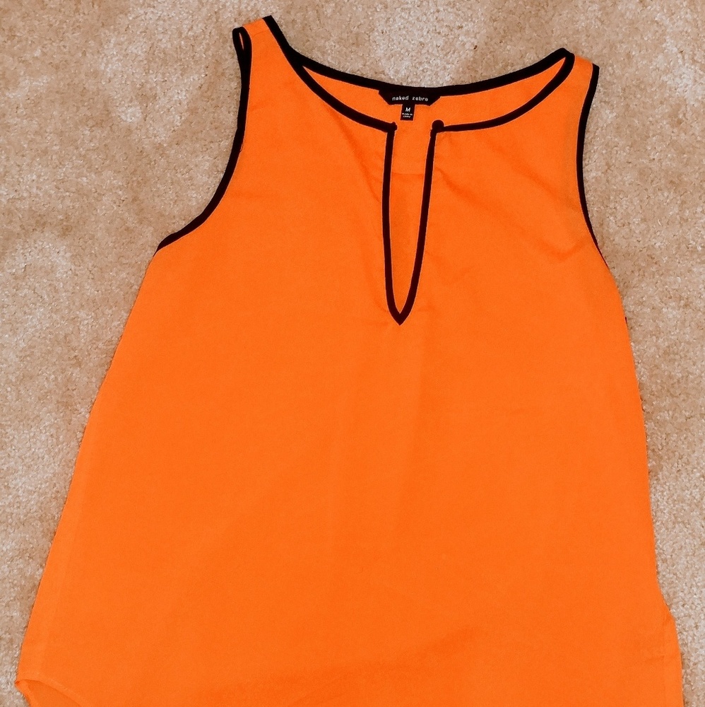 Orange flowy top